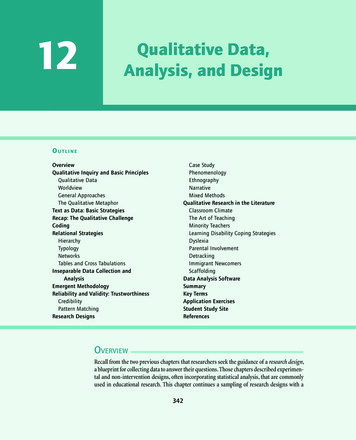 12 Qualitative Data, Analysis, And Design
