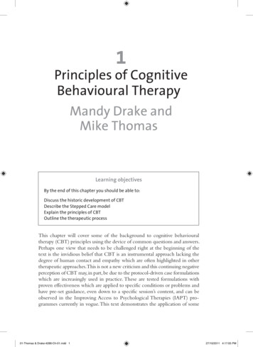 Principles Of Cognitive Behavioural Therapy