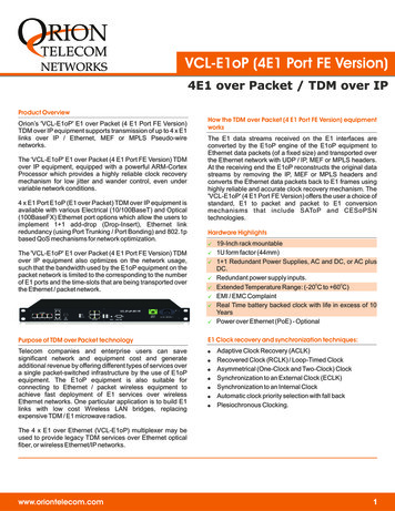 VCL-E1oP (4E1 Port FE Version) - Data Sheet - Orion Telecom