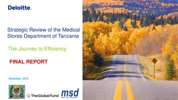 Strategic Review Of The Medical Stores Department Of . - Tamisemi