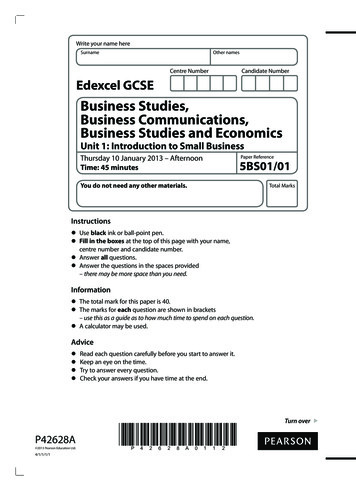Business Studies, Business Communications, Business Studies . - Edexcel
