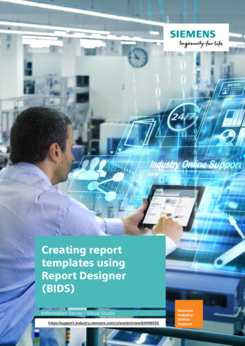 Creating Report Templates Using Report Designer