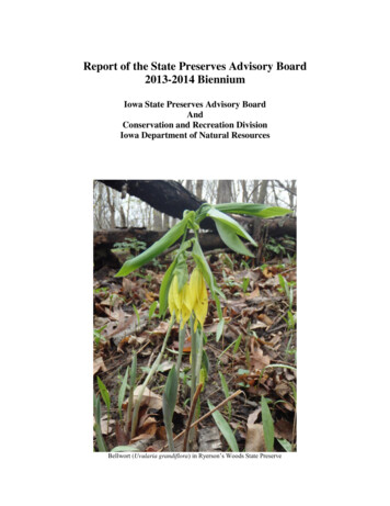 Report Of The State Preserves Advisory Board 2013-2014 Biennium - Iowa