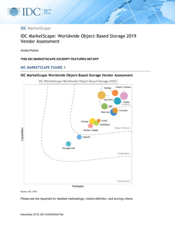 IDC MarketScape: Worldwide Object-Based Storage 2019 Vendor . - NetApp