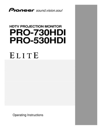 Hdtv Projection Monitor Pro-730hdi Pro-530hdi