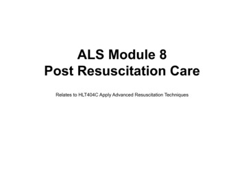 ALS Module 8 Post Resuscitation Care - Amazon Web Services