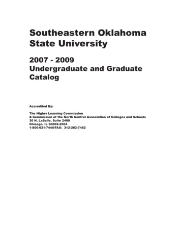 Academic Catalog - Southeastern Oklahoma State University