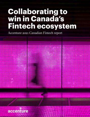 Collaborating To Win In Canada’s Fintech . - Accenture
