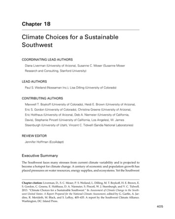 Climate Choices For A Sustainable Southwest