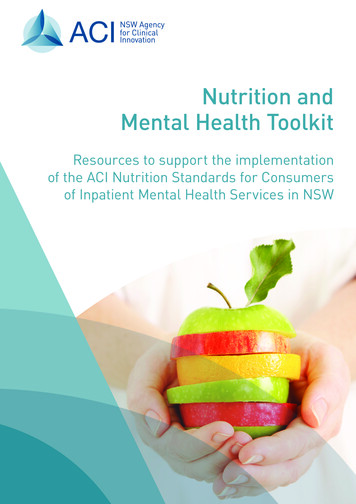 Nutrition And Mental Health Toolkit - Agency For Clinical .