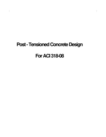 Post - Tensioned Concrete Design For ACI 318-08