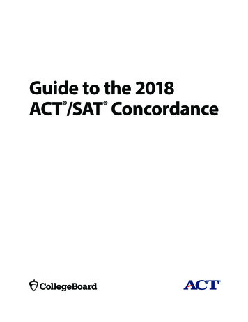 Guide To The 2018 ACT /SAT Concordance