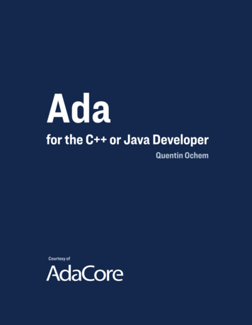 Ada For The C Or Java Developer - AdaCore