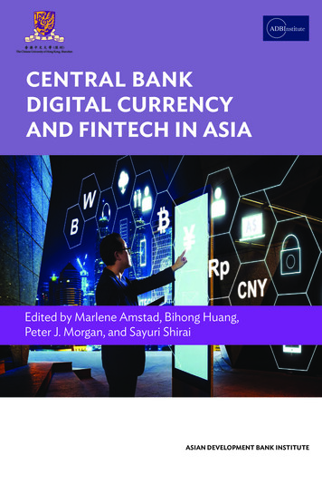 Central Bank Digital Currency And Fintech In Asia - ADB