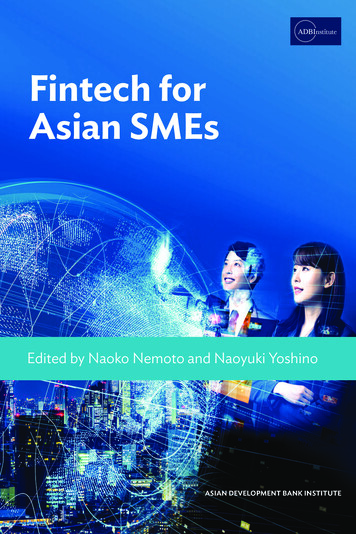 Fintech For SMEs - Asian Development Bank