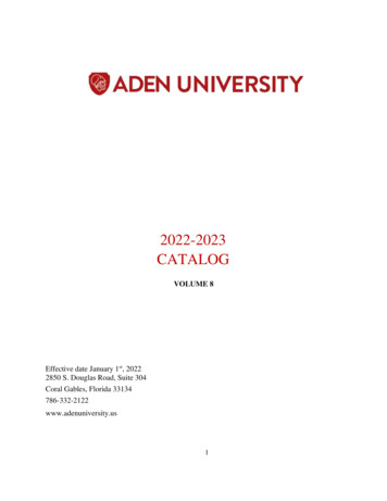 2022-2023 CATALOG - ADEN University