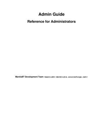 Admin Guide - Reference For Administrators