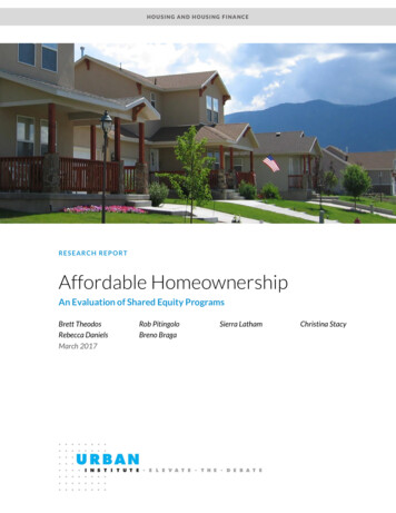 RESEARCH REPORT Affordable Homeownership - Urban 