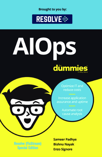 AIOps For Dummies - Resolve Systems