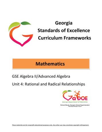 Algebra II Advanced Algebra Unit 4 - Georgia Standards