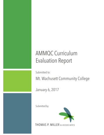 AMMQC Curriculum Evaluation Report - Skillscommons 