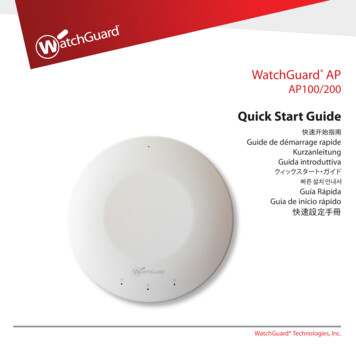 WatchGuard AP100/200 Quick Start Guide