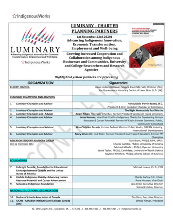 LUMINARY CHARTER PLANNING PARTNERS - Indigenous Works