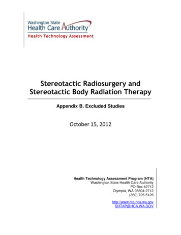 Stereotactic Radiosurgery And Stereotactic Body Radiation Therapy