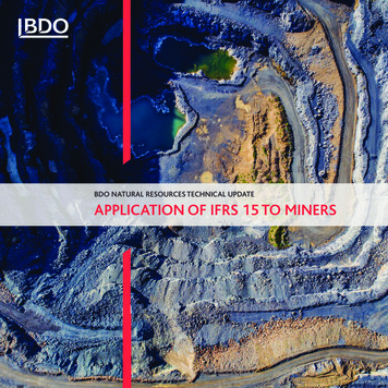 Application Of IFRS 15 To Miners V2 - BDO