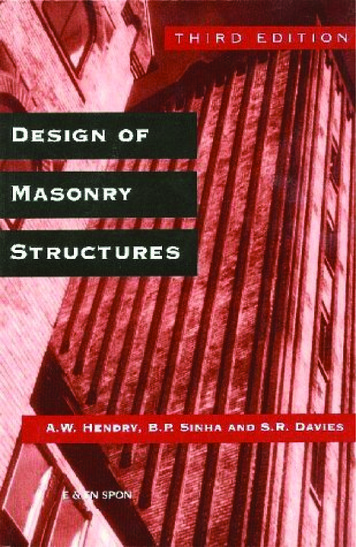 Design Of Masonry Structures, Third Edition Of Load .
