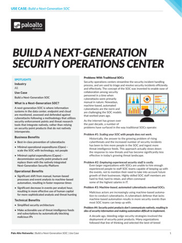 Build A Next-generation Security Operations Center