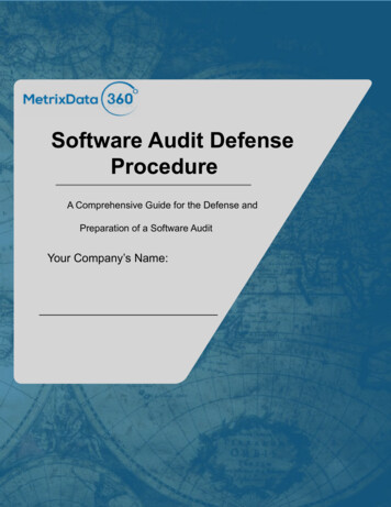 Software Audit Defense Procedure - MetrixData 360