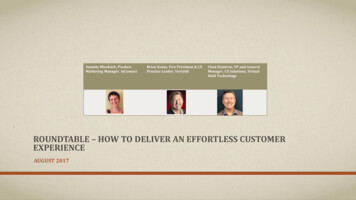 ROUNDTABLE HOW TO DELIVER AN EFFORTLESS 