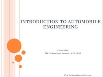 INTRODUCTION TO AUTOMOBILE ENGINEERING