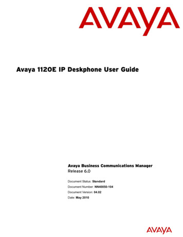 Avaya 1120E IP Deskphone User Guide - Pbxbook 