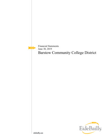 Financial Statements June 30, 2019 Barstow Community College District