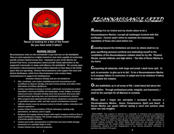RECONNAISSANCE CREED - United States Marine Corps 