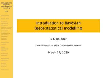 Introduction To Bayesian (geo)-statistical Modelling
