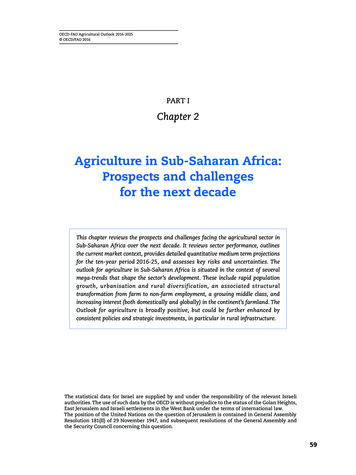 Part 1, Chapter 2. Agriculture In Sub-Saharan Africa .