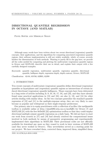 Directional Quantile Regressionin Octave (and MATLAB)