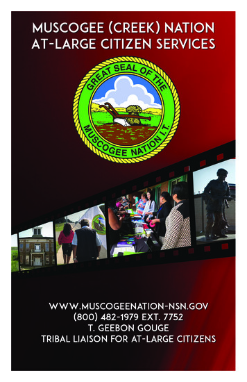 Muscogee (Creek) NAtion At-LArge Citizen Services