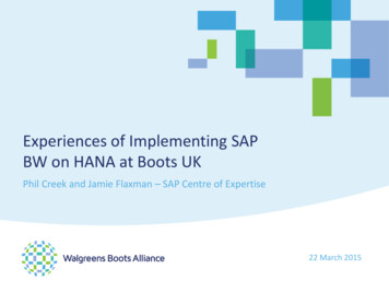 Experiences Of Implementing SAP BW On HANA At Boots UK