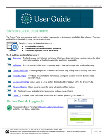 Broker Portal User Guide For Brokers