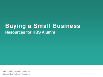 Buying A Small Business - Harvard Business School