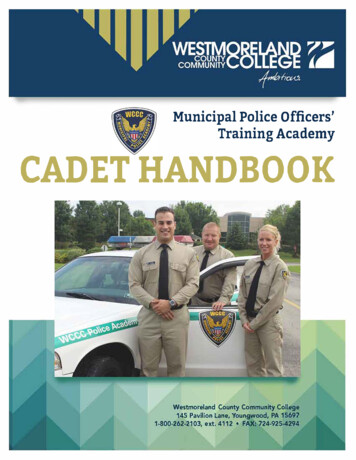 Municipal Police Officers' Training Academy CADET HANDBOOK