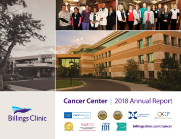 Cancer Center 2018 Annual Report - Billings Clinic