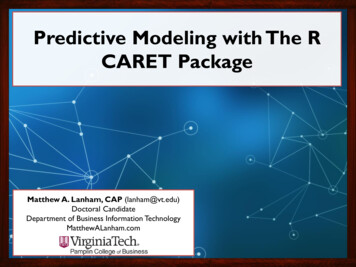 Predictive Modeling With The R CARET Package