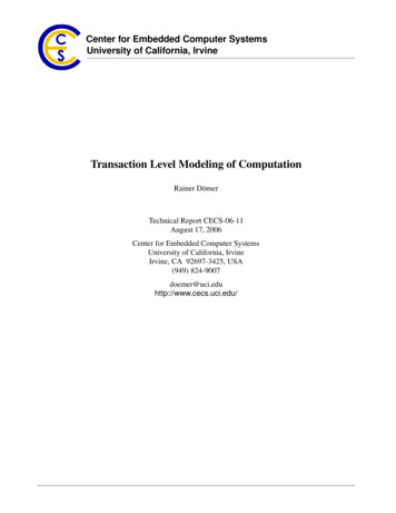 Transaction Level Modeling Of Computation