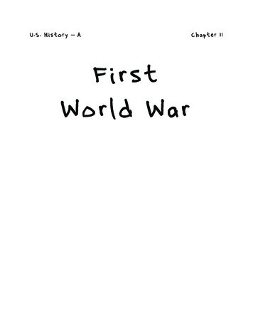 U.S. History First World War - IComets 