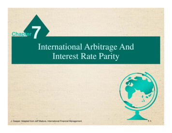 International Arbitrage And Interest Rate Parity